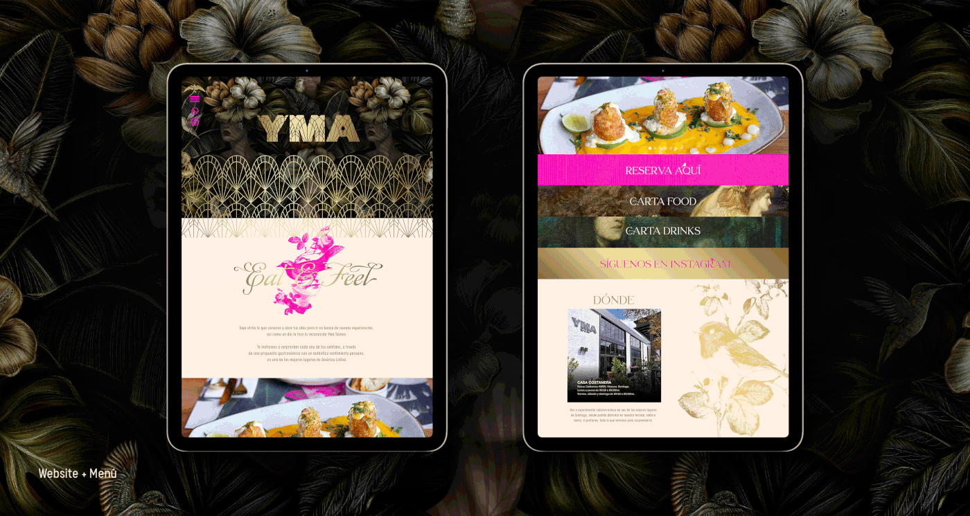 branding  brand identity restaurant pink bar modern design bird Cosmopolitan YMA