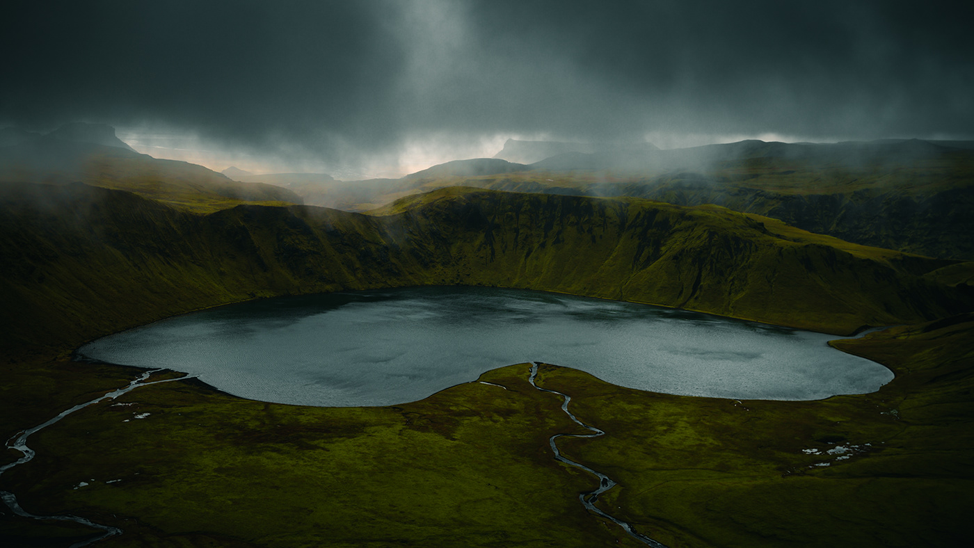 iceland Island Nature Aerial Landscape light abstract mountains Ocean water