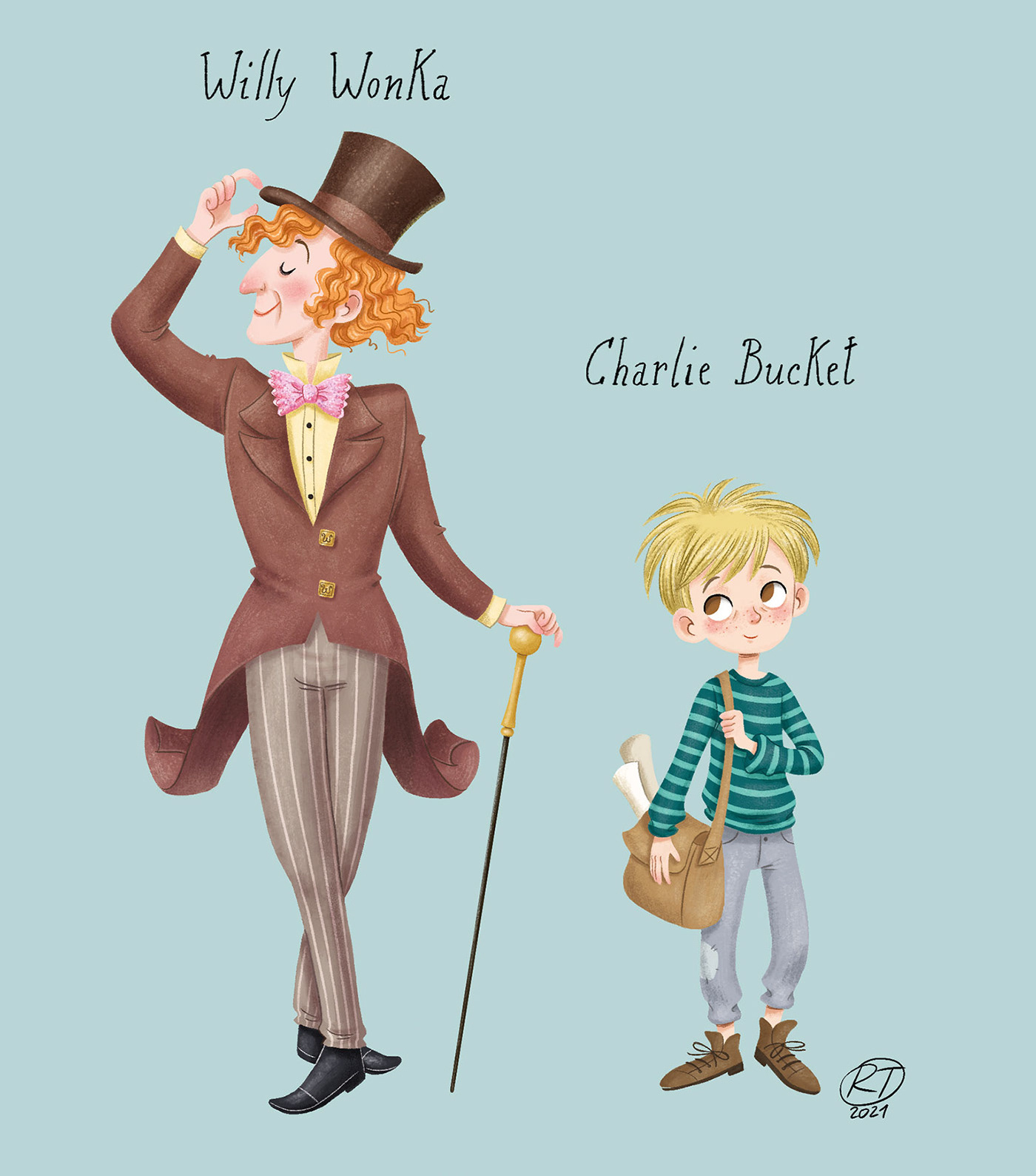 Characters from "Charlie and the Chocolate Factory". 