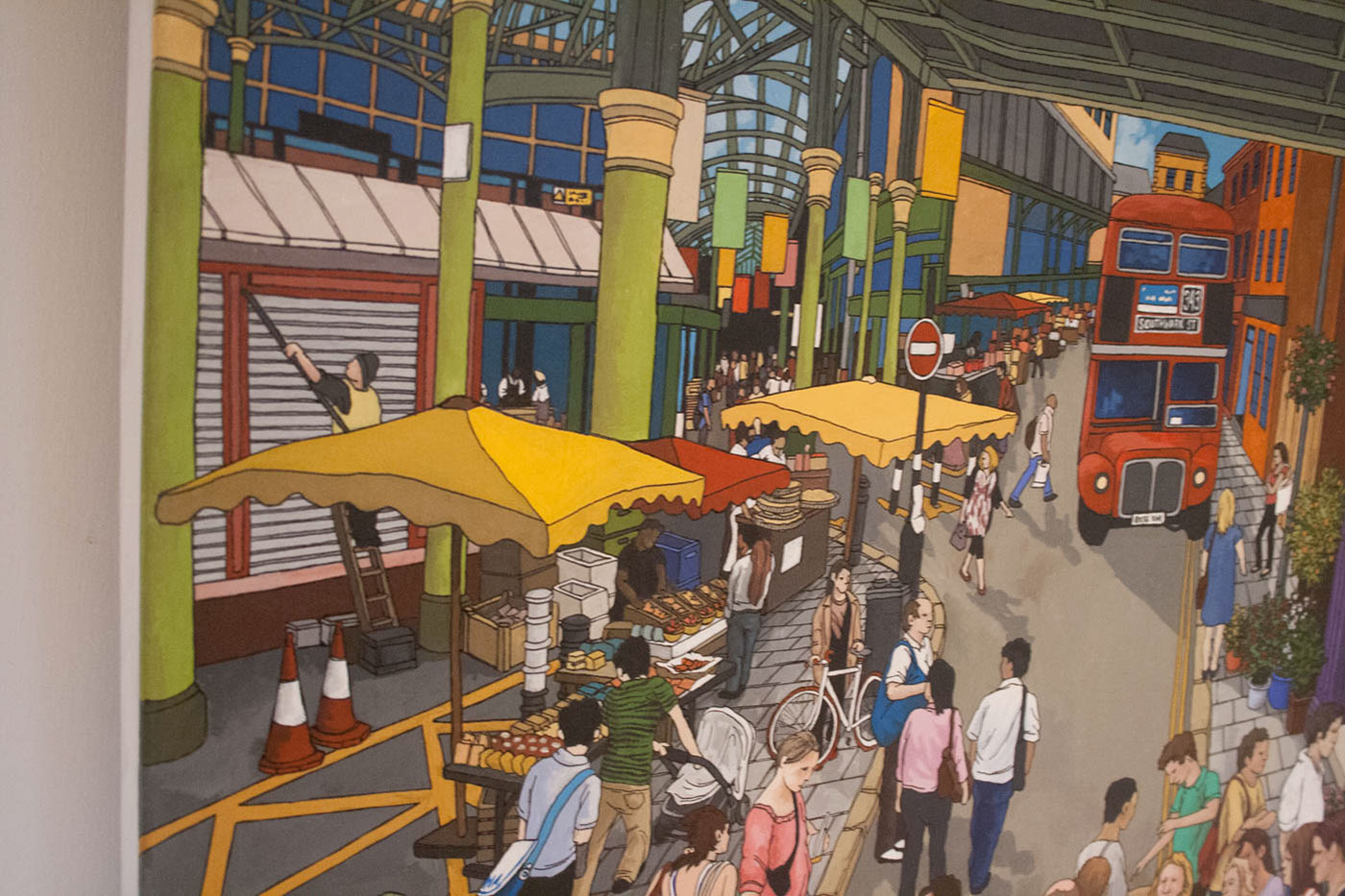 Adobe Portfolio Original Artwork canvas painting London market Street Travel