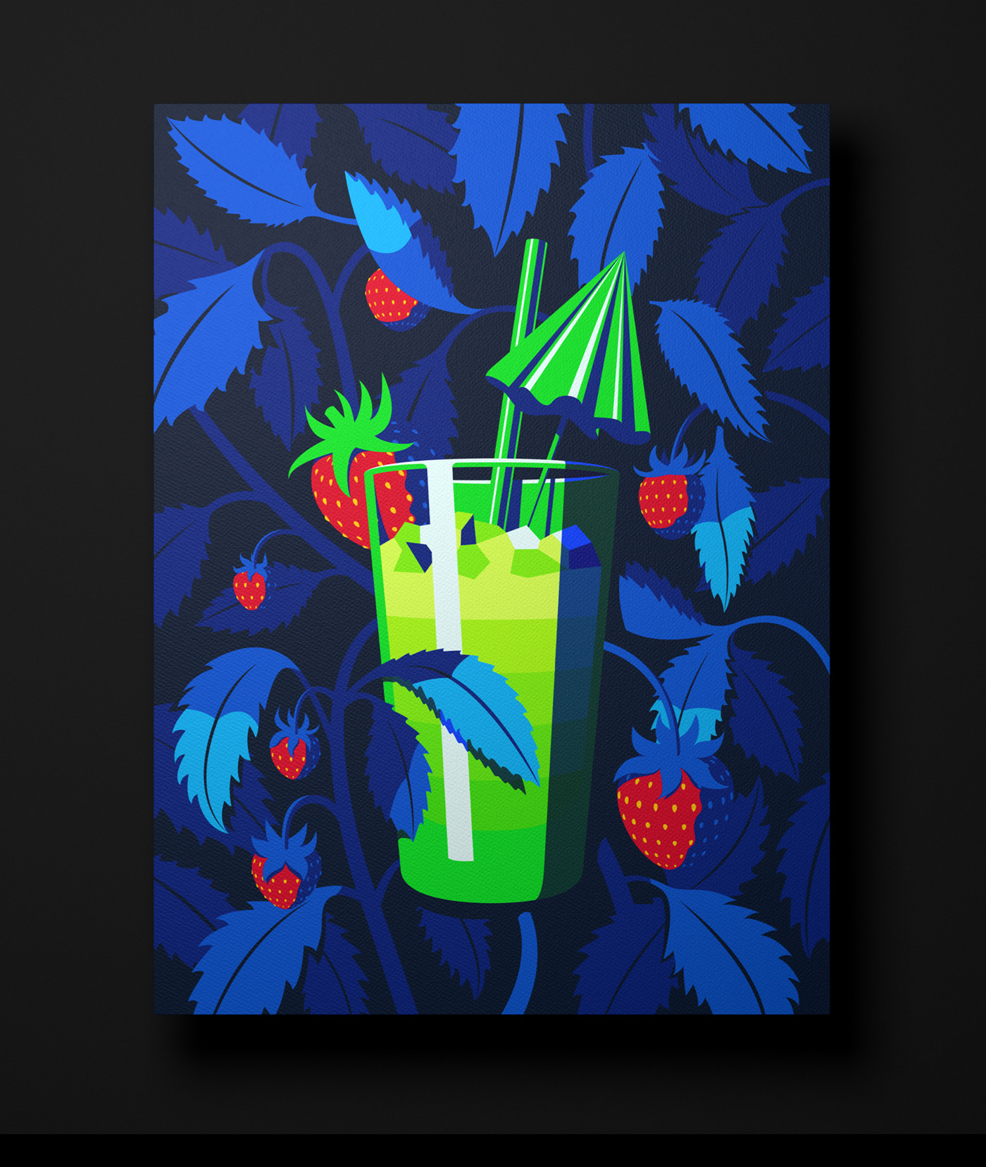 cocktails ILLUSTRATION  posters vector berries fruits Martini mojito Sunrise Whiski