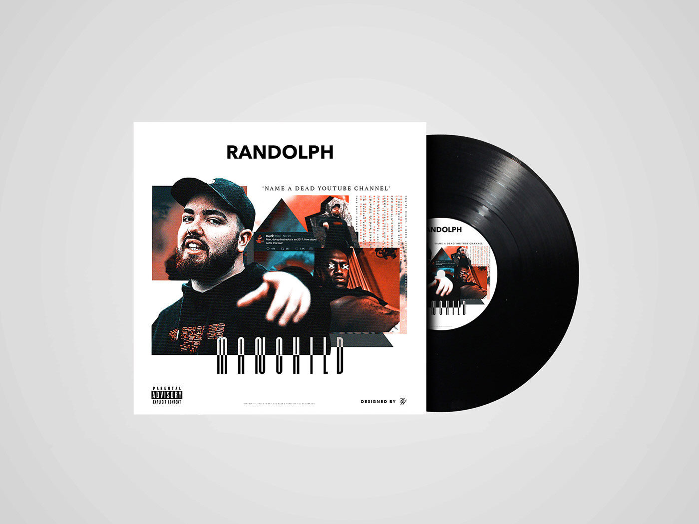 Randolph ksi ComedyShortsGamer youtube social media album artwork music graphic design  modern abstract