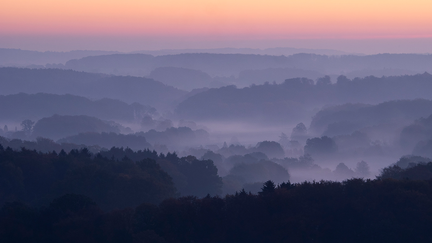 misty fog view osnabruck osnabrücker LAnd MORNING Sunrise Landscape hills Vale