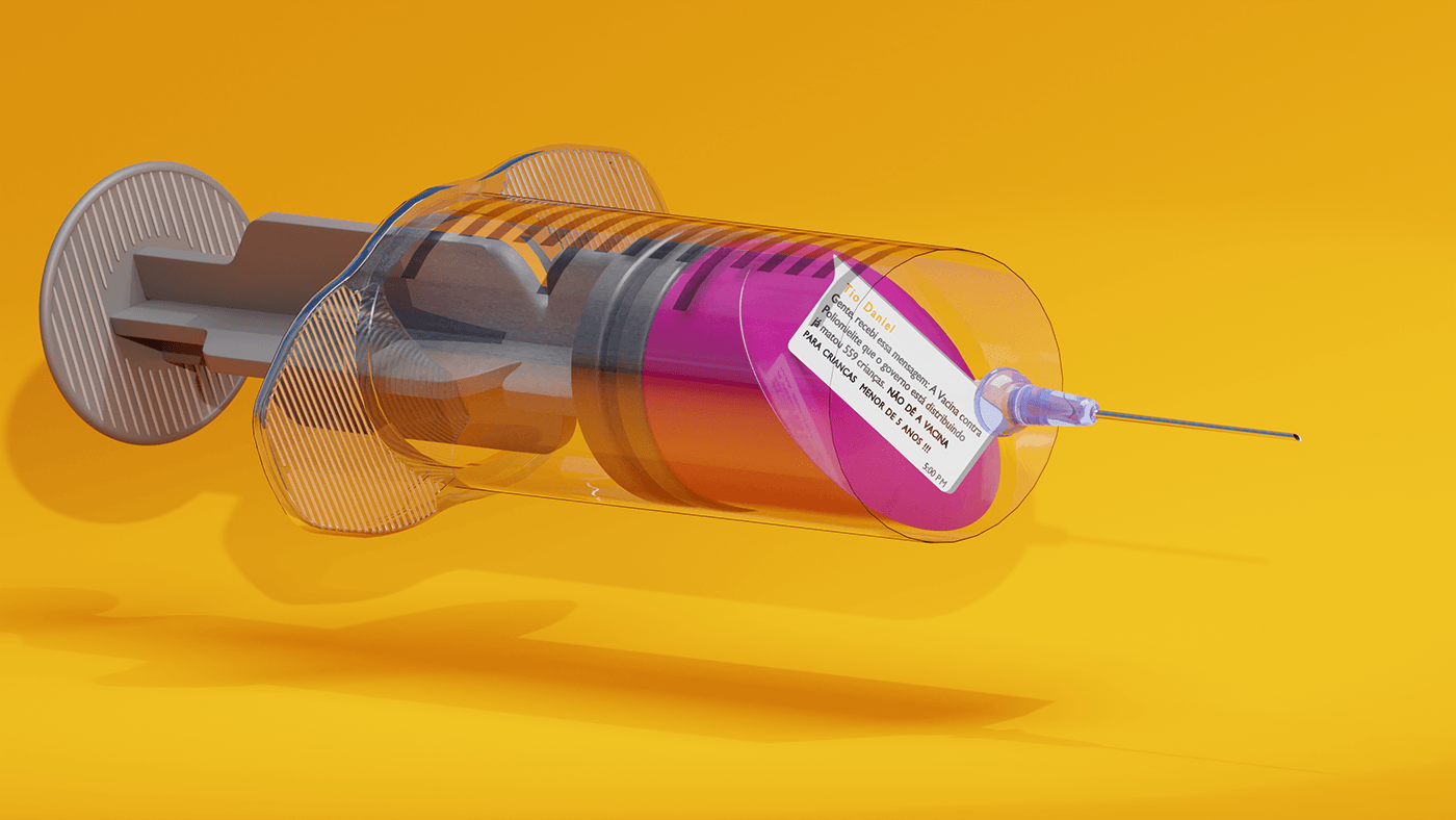 COVID-19 fake news graphic design  blender vacina