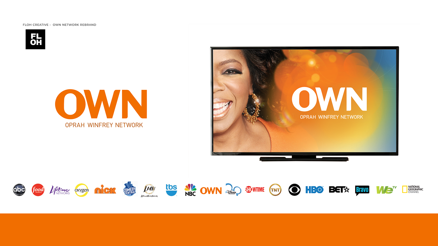 OWN Oprah Winfrey Network Identity Rebrand Logo Design - Mary Ellen Schrock for flohcreative.com
