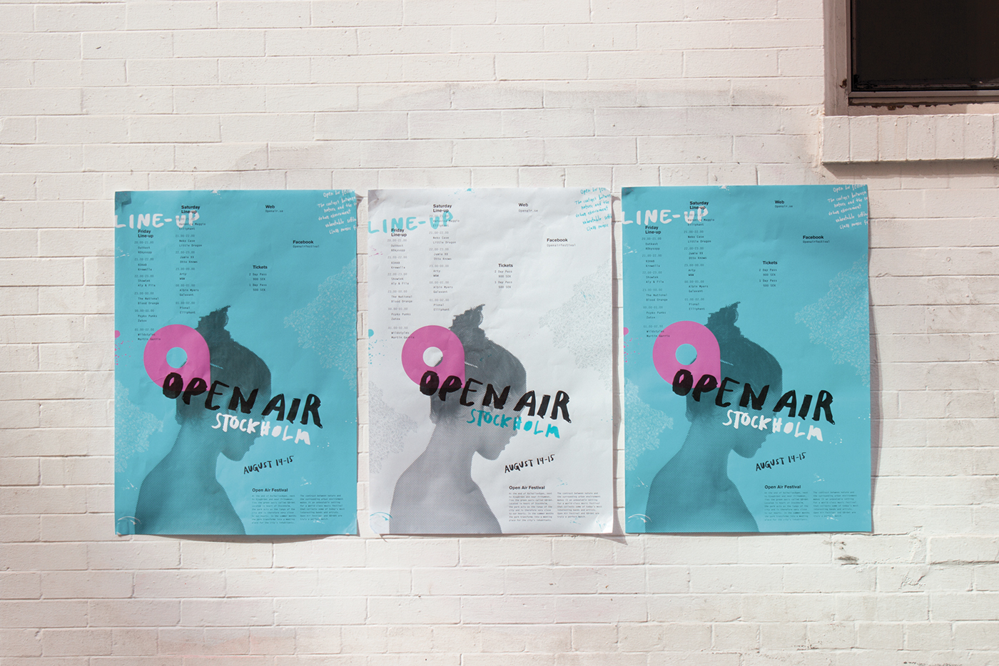 open air festival print flyers Stockholm musicfestival artist pattern hand lettered Promotion