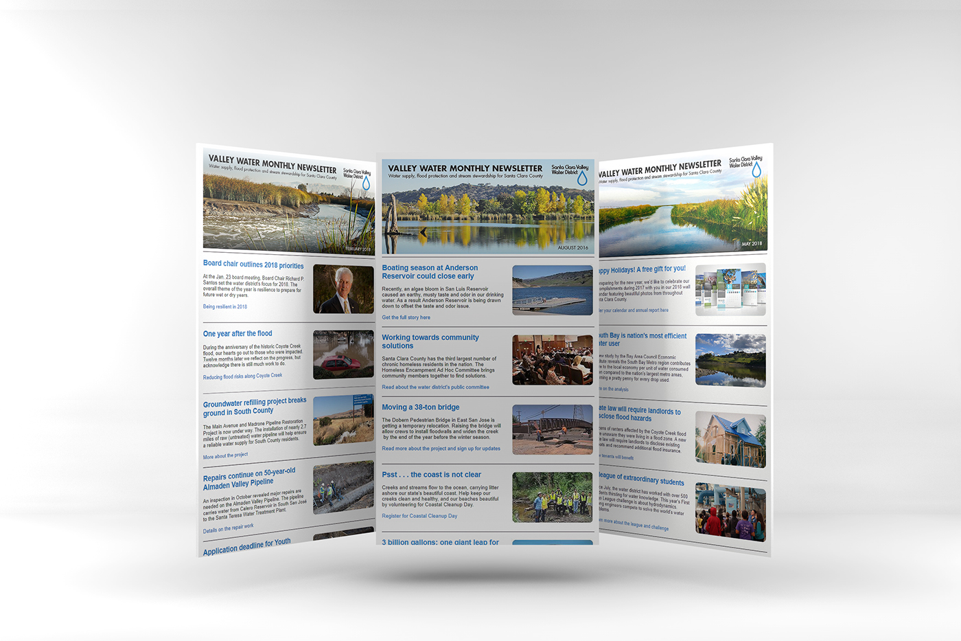 e-newsletter e-news e-newsletter header Constant Contact One Page template enewsletter Santa Clara Valley water district responsive enewsletter