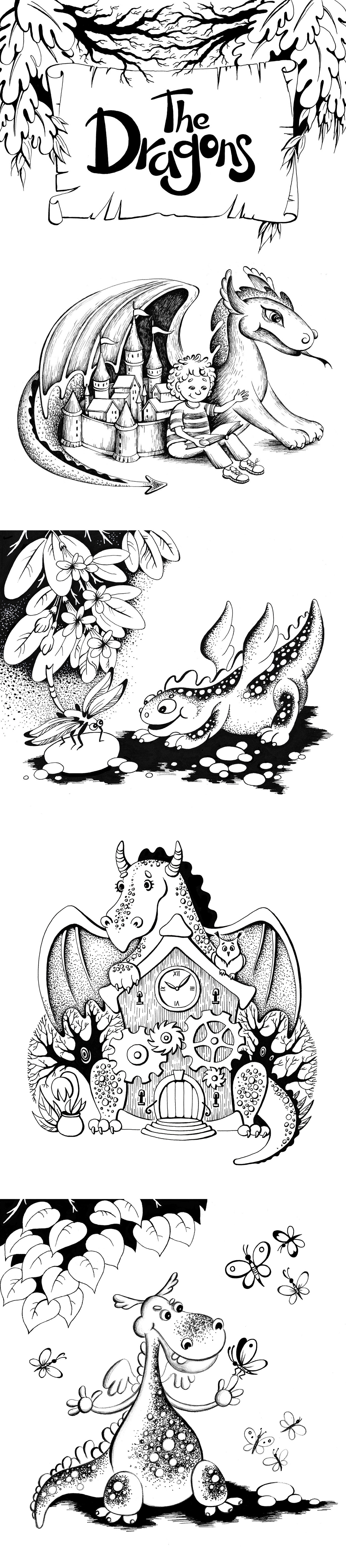 Character design dragon graphics ILLUSTRATION  lettering Character design  children illustration