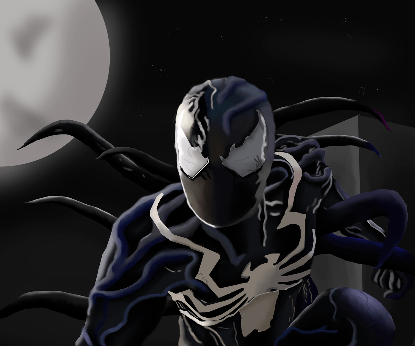 spiderman symbiote Digital Art  ILLUSTRATION  Insomniac venom spider-man ps5