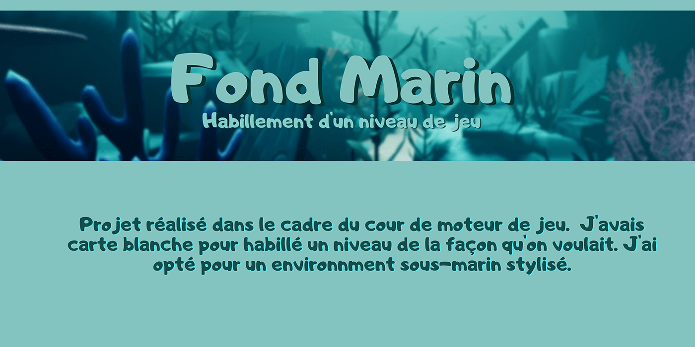 3D fond marin Marin Maya Unreal