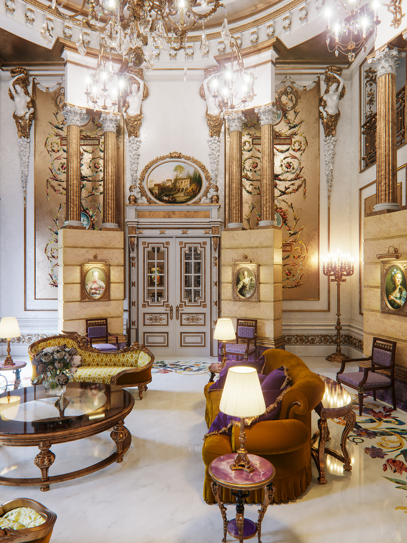 Interior Renders Barocco clasics Marble provasi