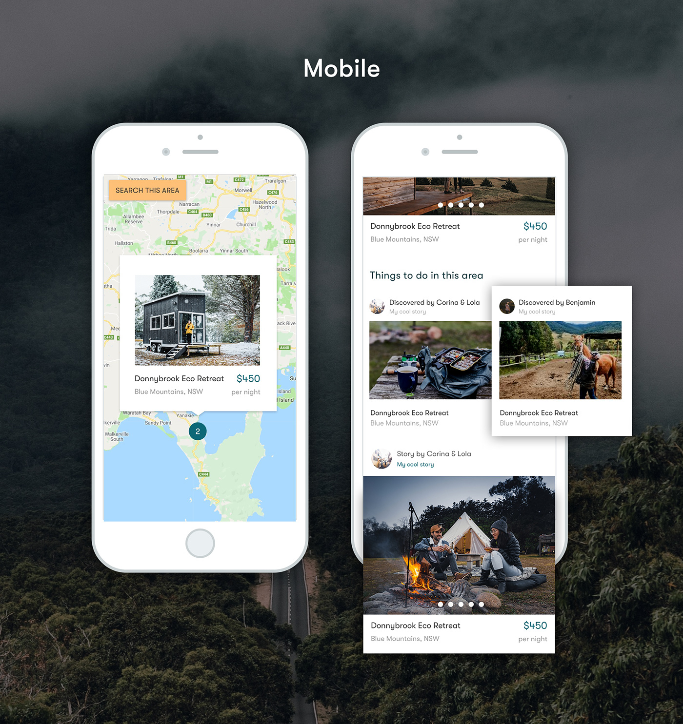 Accommodation airbnb design UI ux mobile