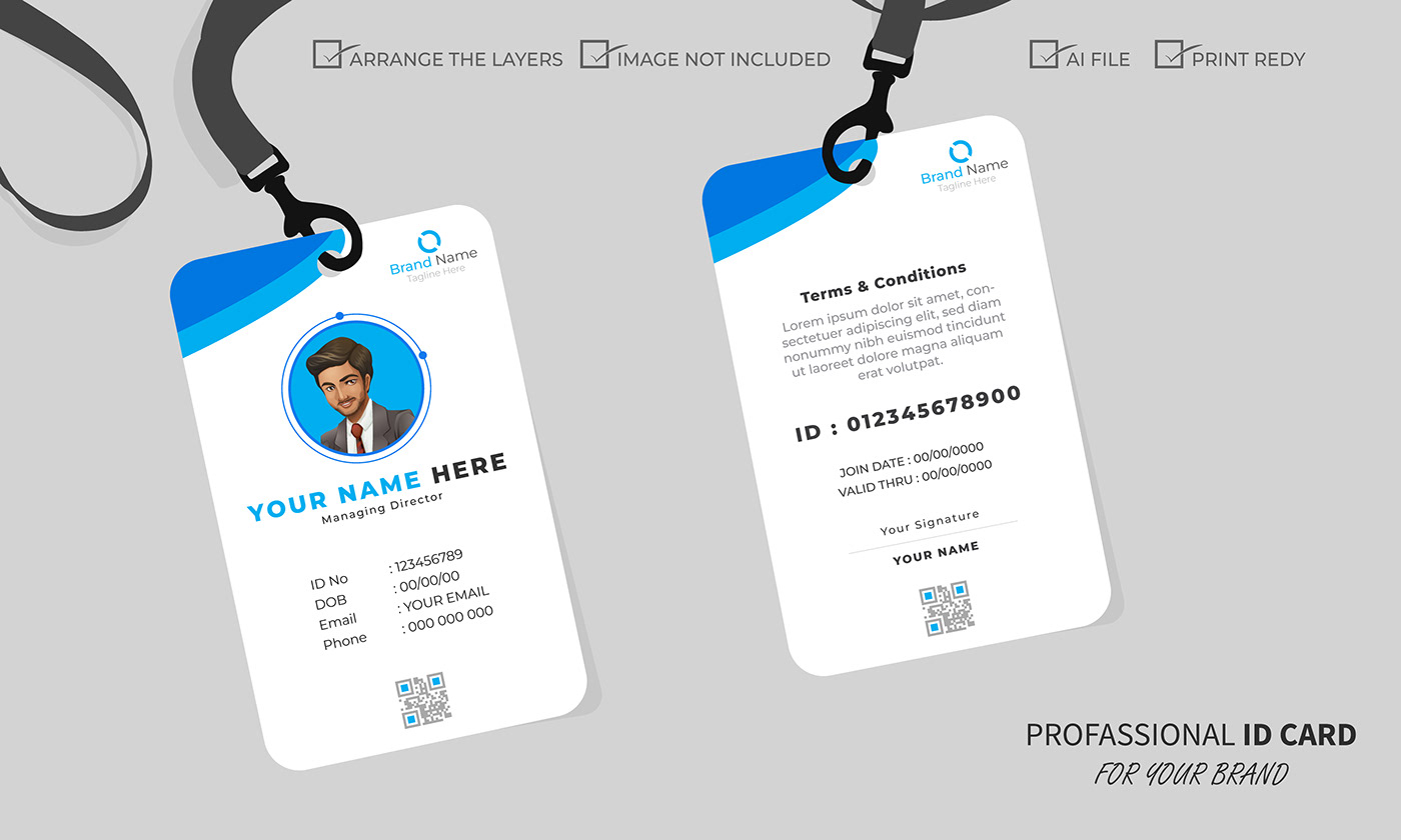 id card design template brand Name card ID Card Template designer graphic ID