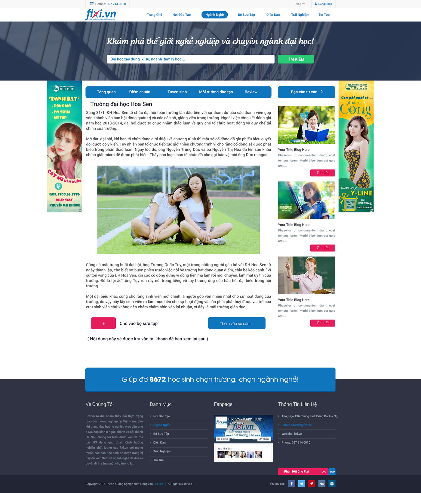 fixi.vn fixi giao duc Education template Website product sản phẩm school