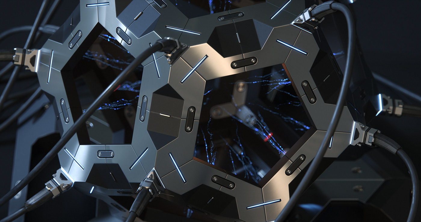 dodecahedron octane cinema 4d Raphael Rau Silverwing Sci Fi cables metal hyperrealism maxon