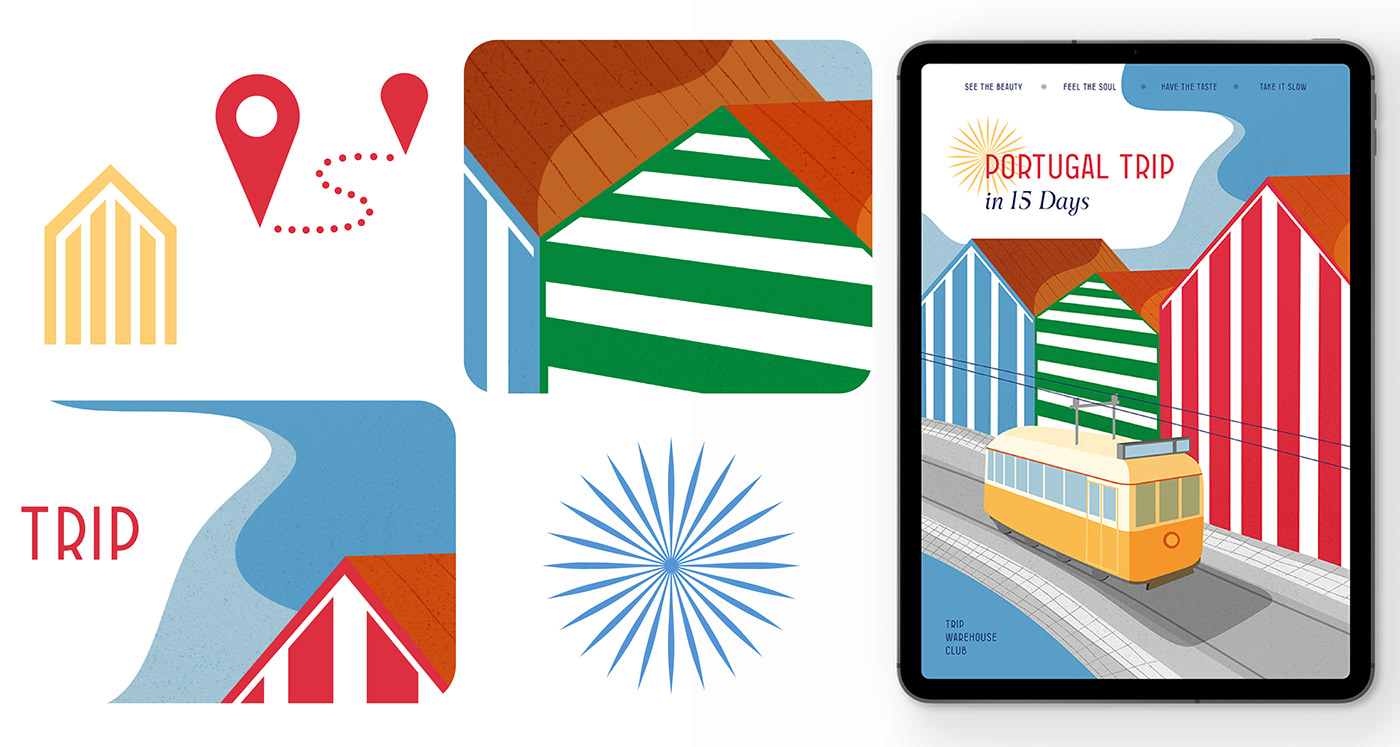 cover cover illustration design eBook design editorial design  Layout Layout Design natbartczak Portugal travel guide