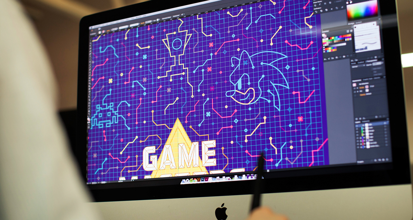 Games museum icons outlines Patterns scotland sonic graphic design  illustrations