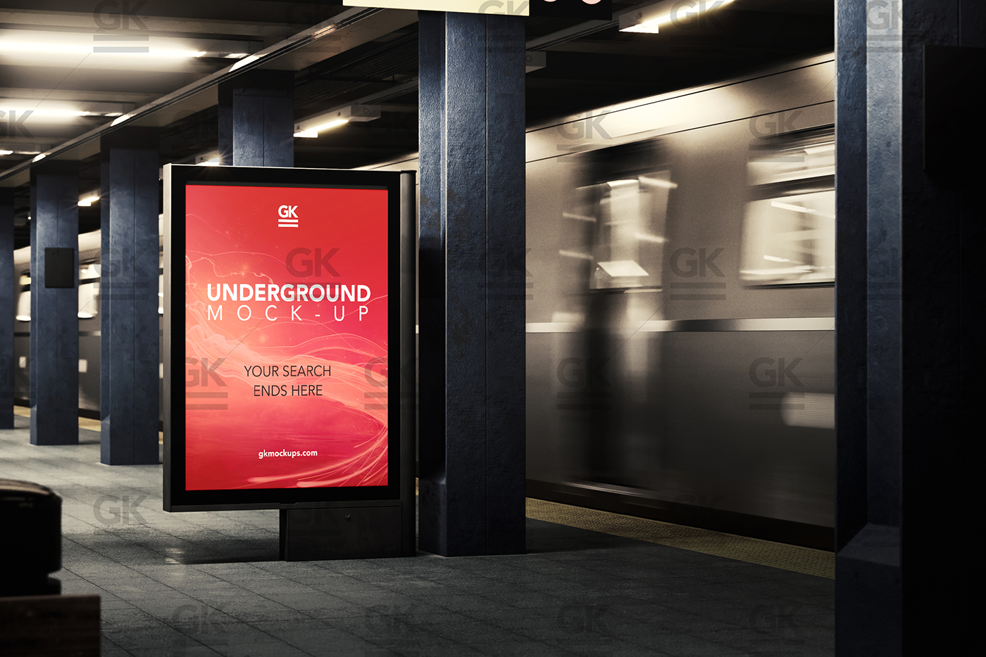 3d underground subway underground mock-up subway mock-up Outdoor subway indoor ads ad underground banner lightbox