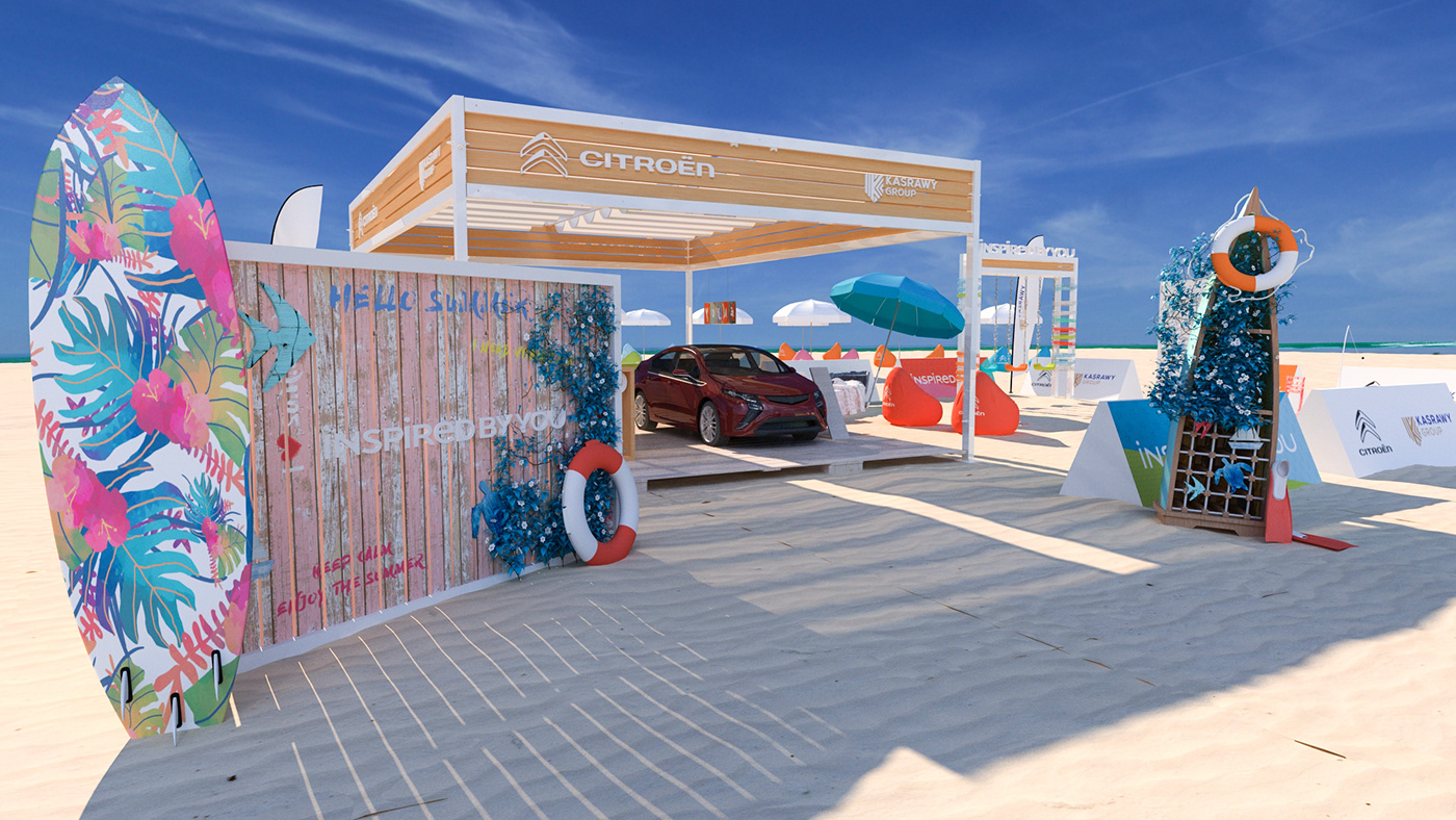 booth activation citroen beach design