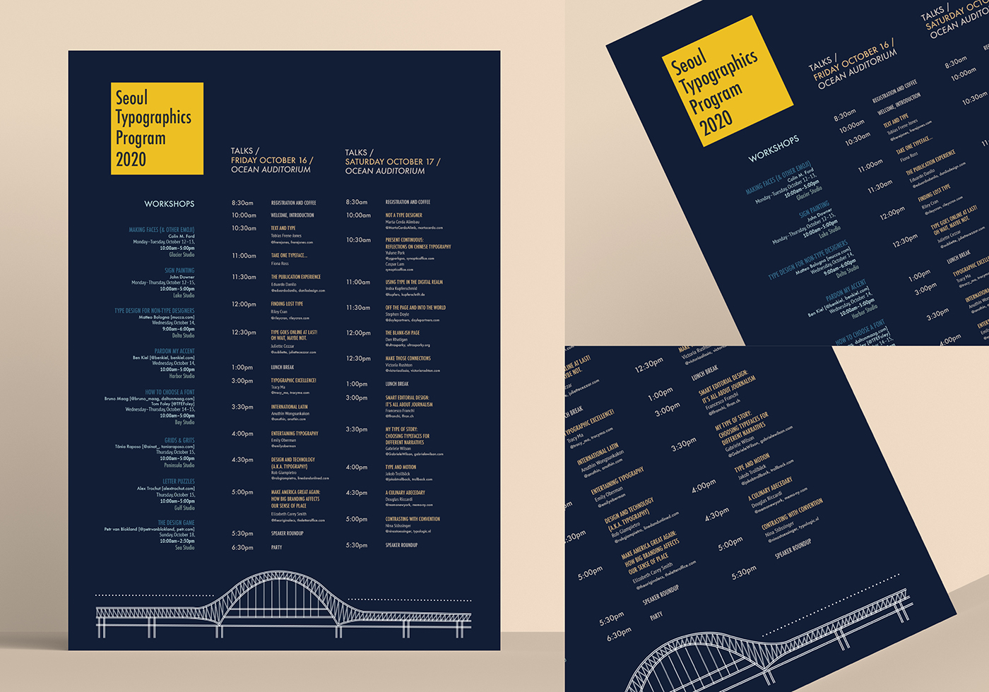 conference branding typographic schedule seoul South Korea event schedule seoul design brochure poster postcard graphic design 