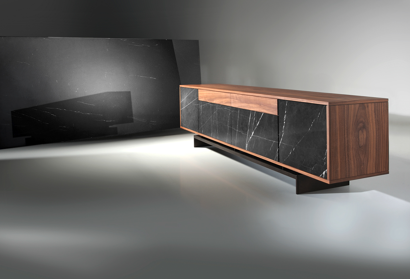 Marble design furniture walnut minimal furniture modern FABIO TEIXEIRA