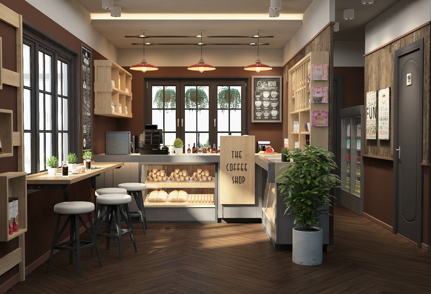 Autodesk 3DMAX vray Render coffee shop