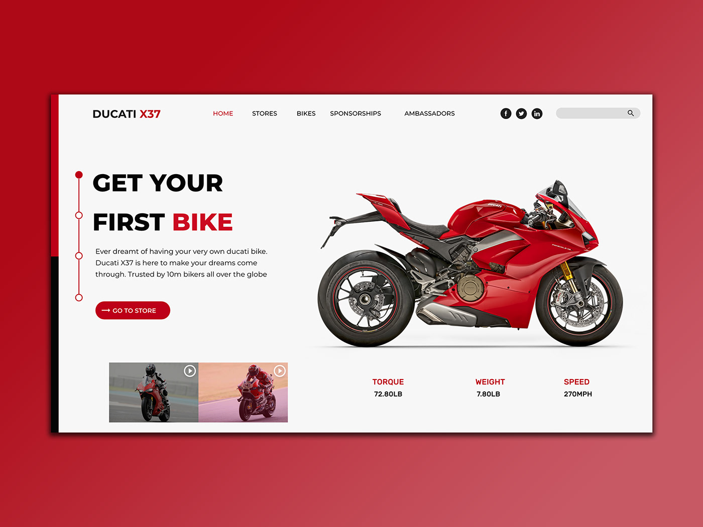 Ducati Bike Autos Landing Page UI landing page UI ux best designs