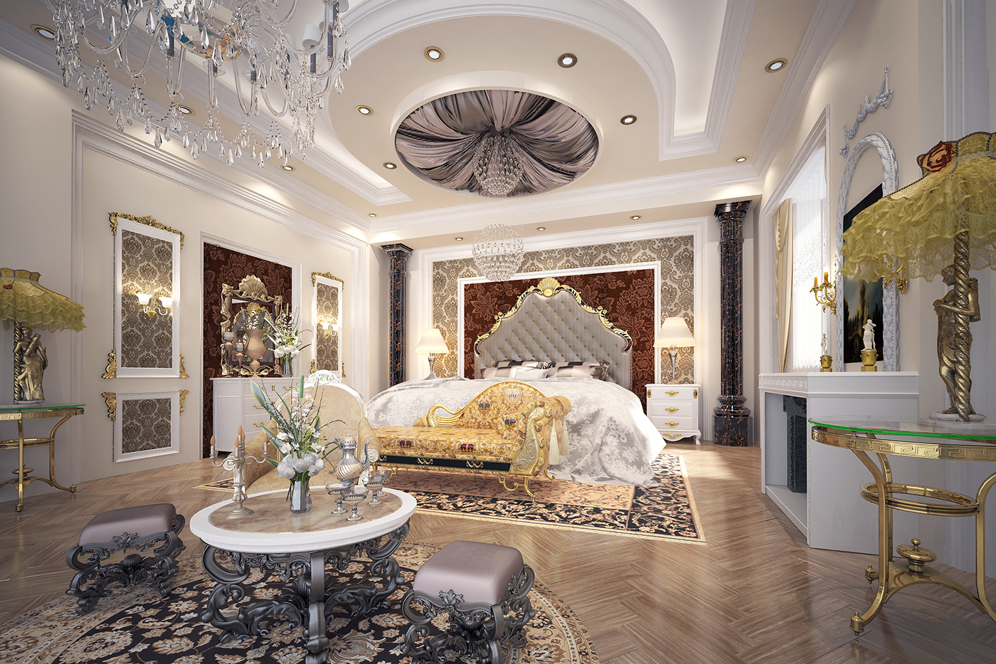Luxury bedroom on Behance
