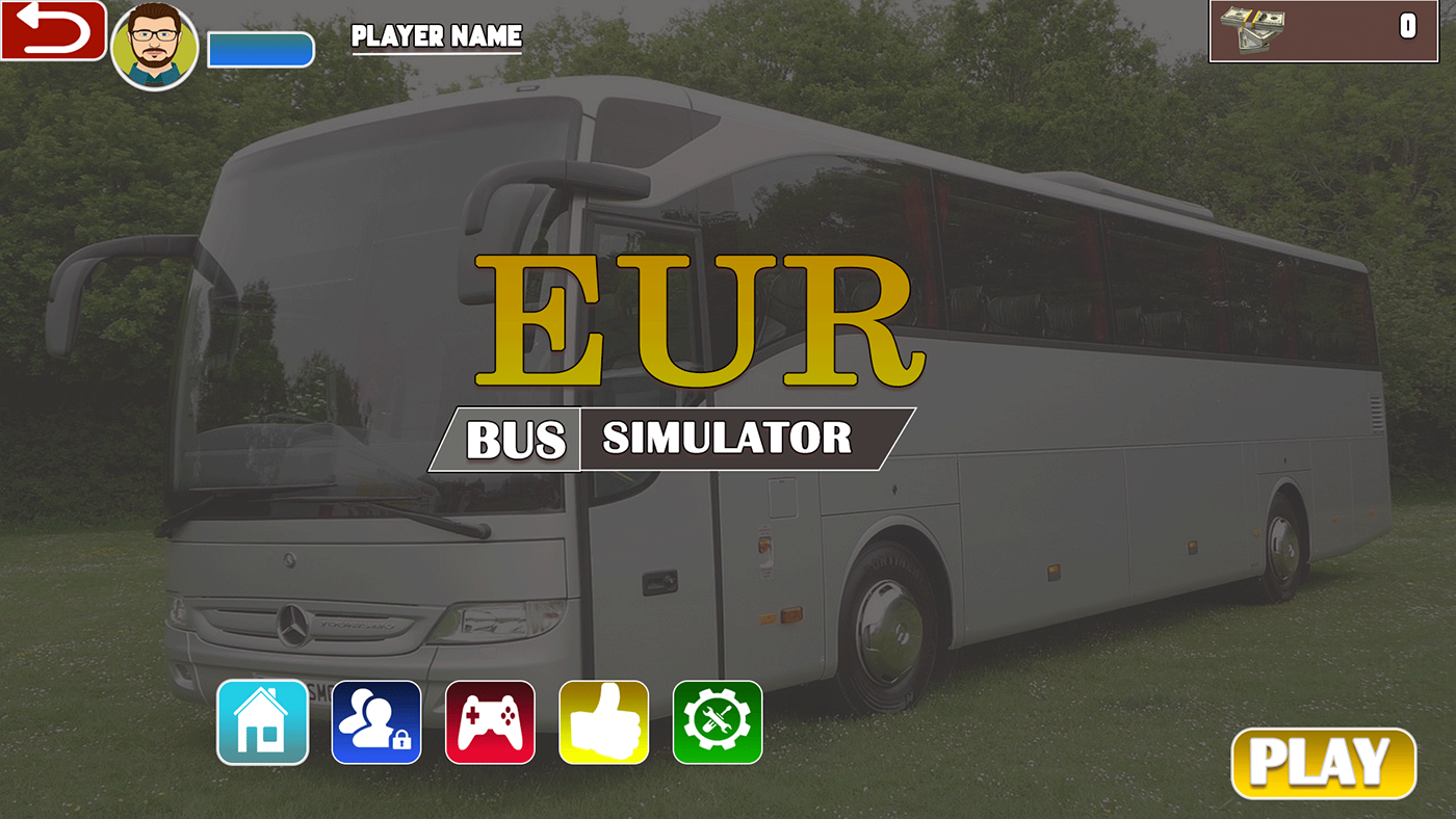 euro bus game ui design bus game ui UI ux bus design transportation sketch bus games