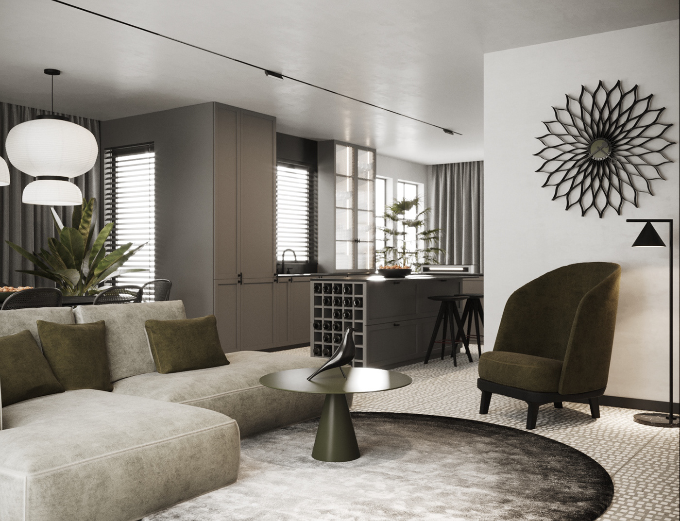 design gray Interior living room private house
