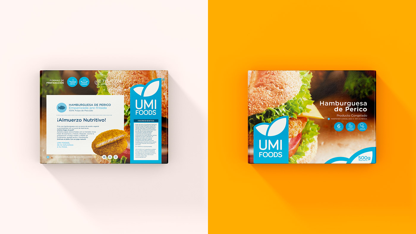 animacion brand branding  burguer fish Food  Nuggets Packaging shrimp social media