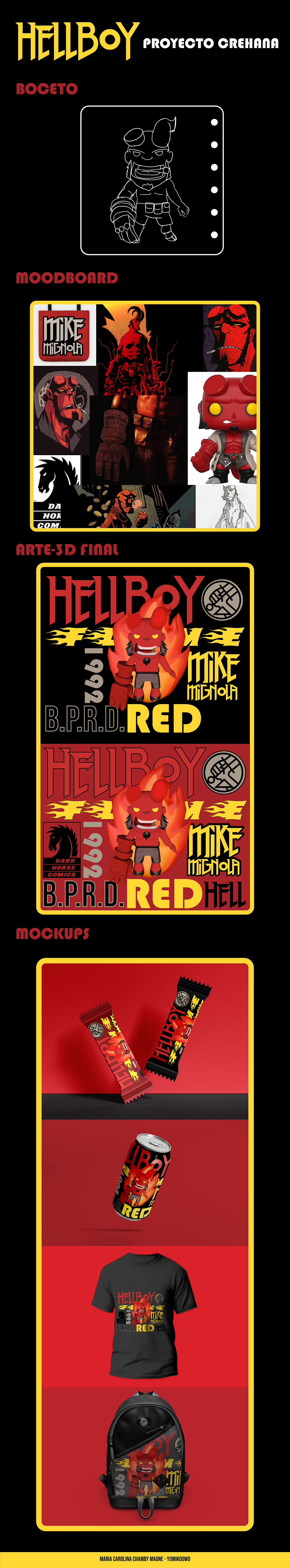 3D b.p.r.d. cinema4d crehana Hellboy mike mignola red