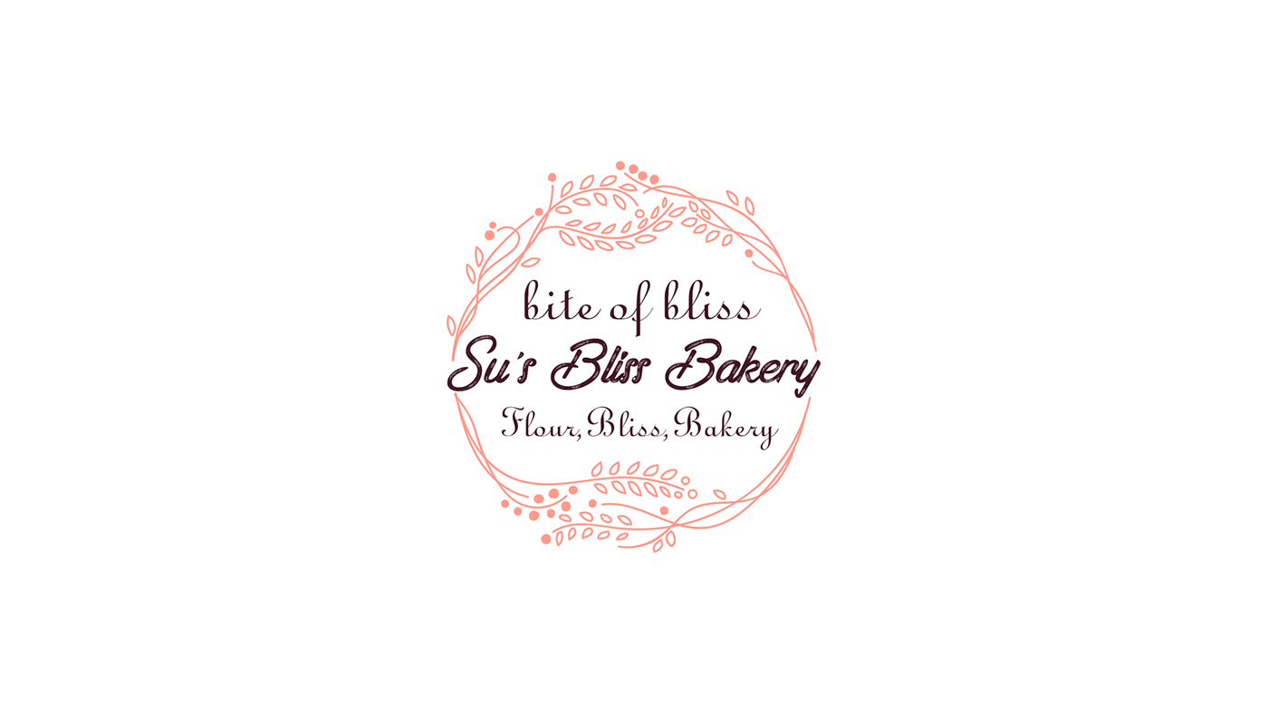 logo Logotype bakery store bliss flour flat font orange free