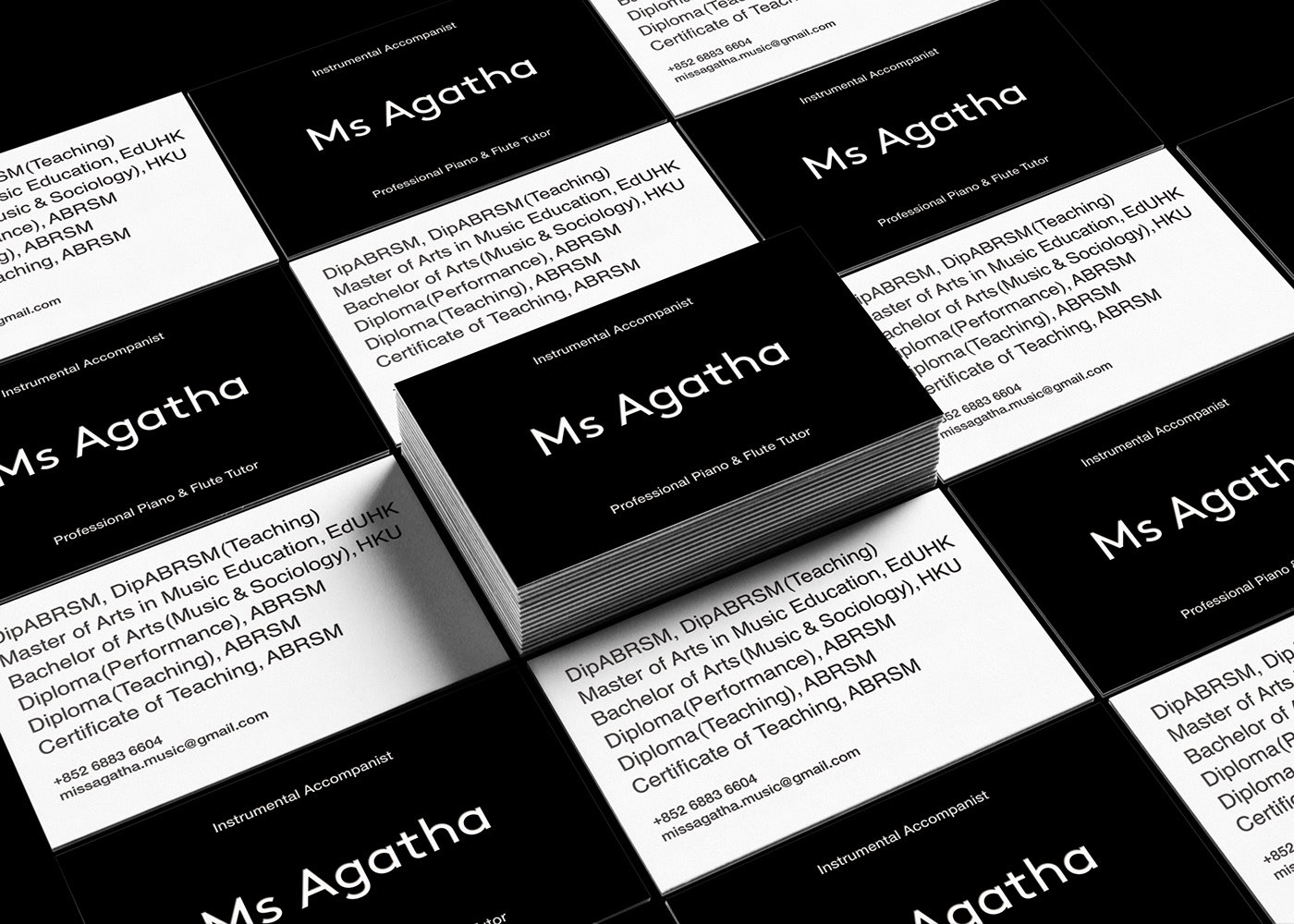 namecard identity graphic design  black and white monotone typography   branding 