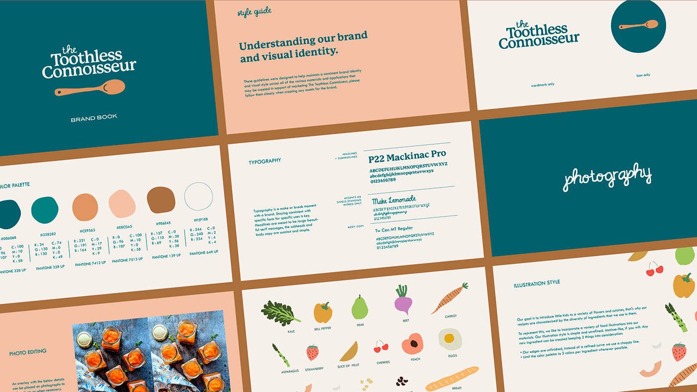 baby food brand guidelines branding  food blog food illustration food logo Illustrator kids Logo Design recipe