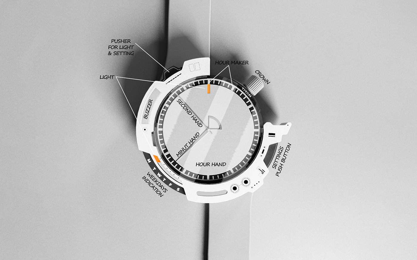 industrial design  product design  3d modeling Render design watch graphic design  designer Modern Design futuristic