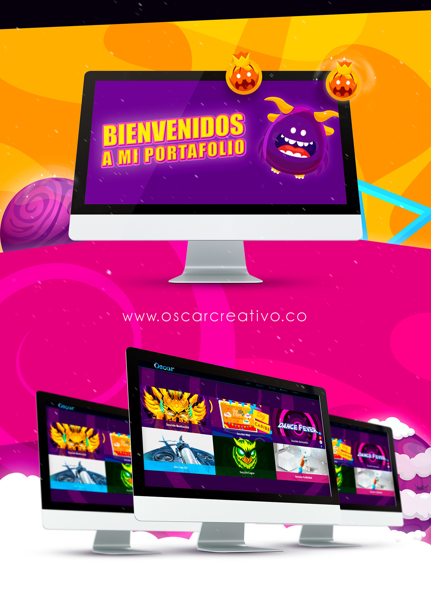 Web 2D desing colors oscar creativo web Bogota  portafolio oscar