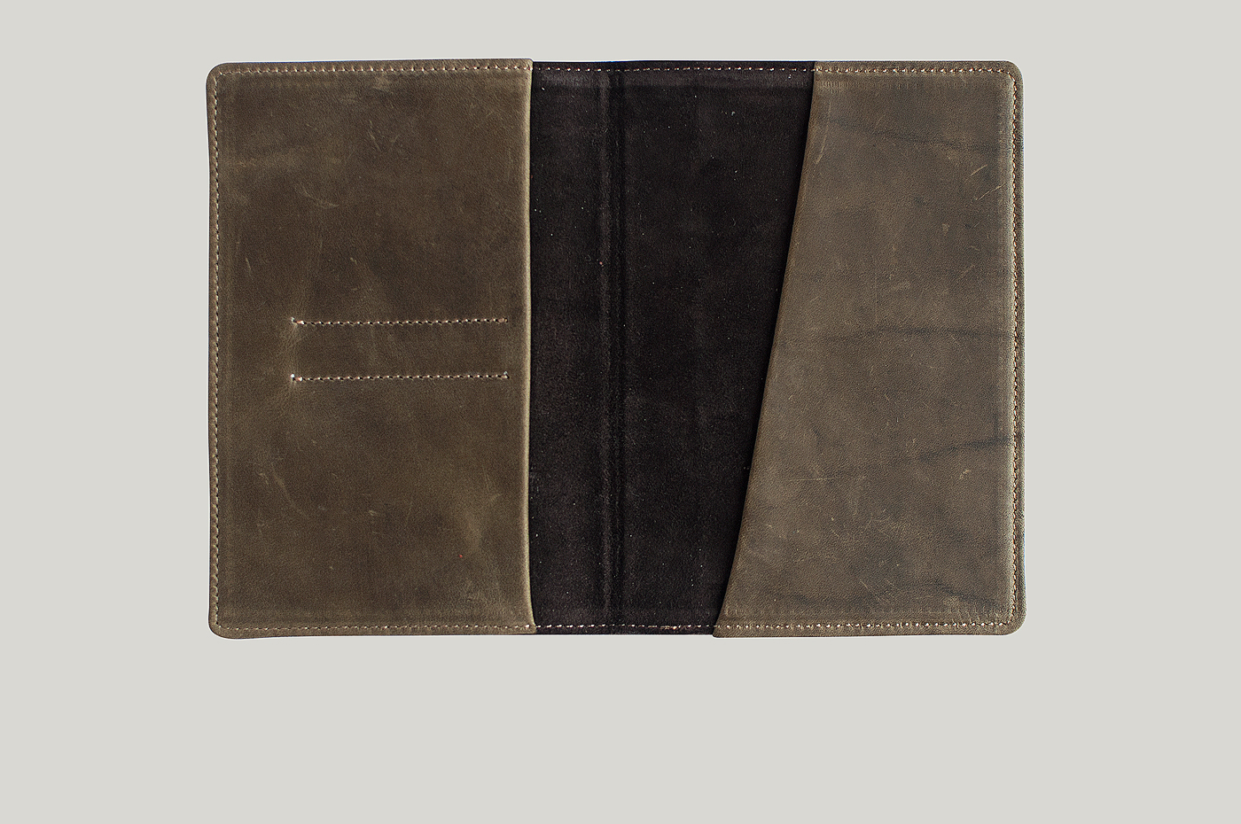 WALLET leather Passport cover cardholder Cognac olive Moscow