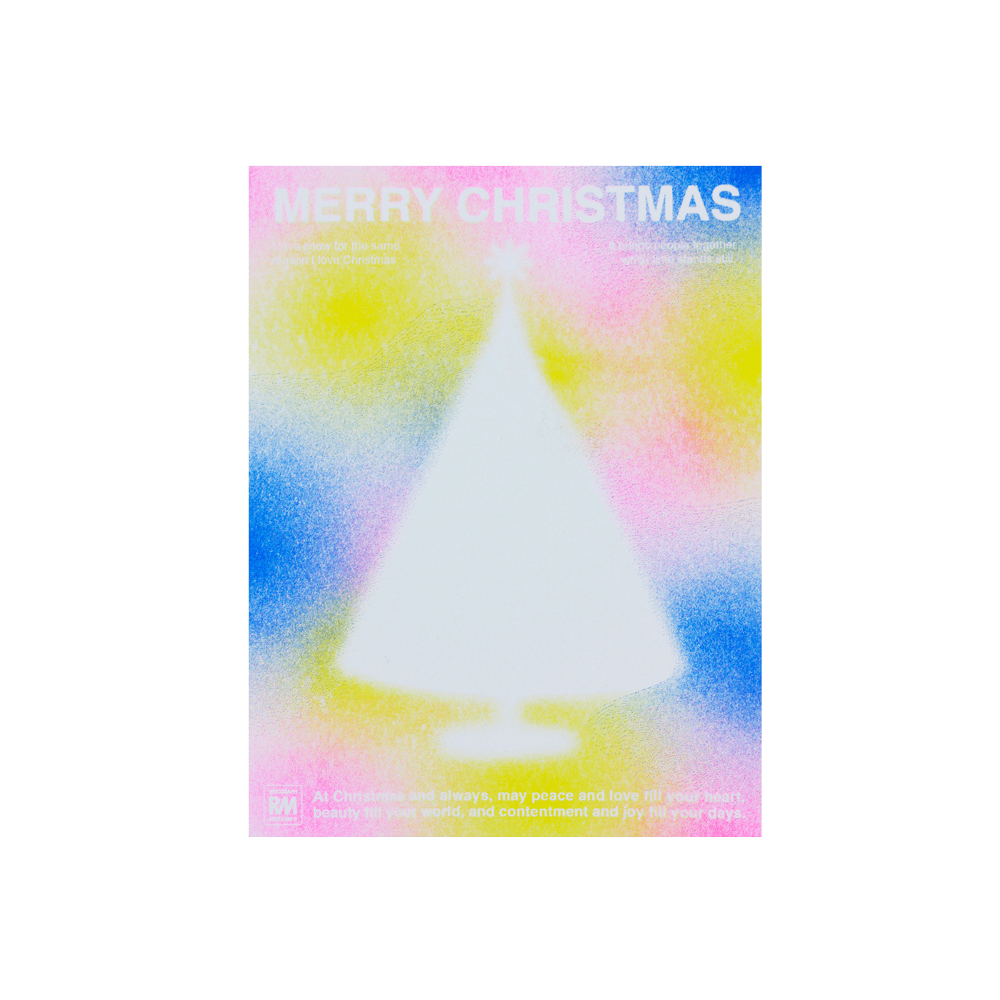 card Christmas color design geometric greeting card print risograph