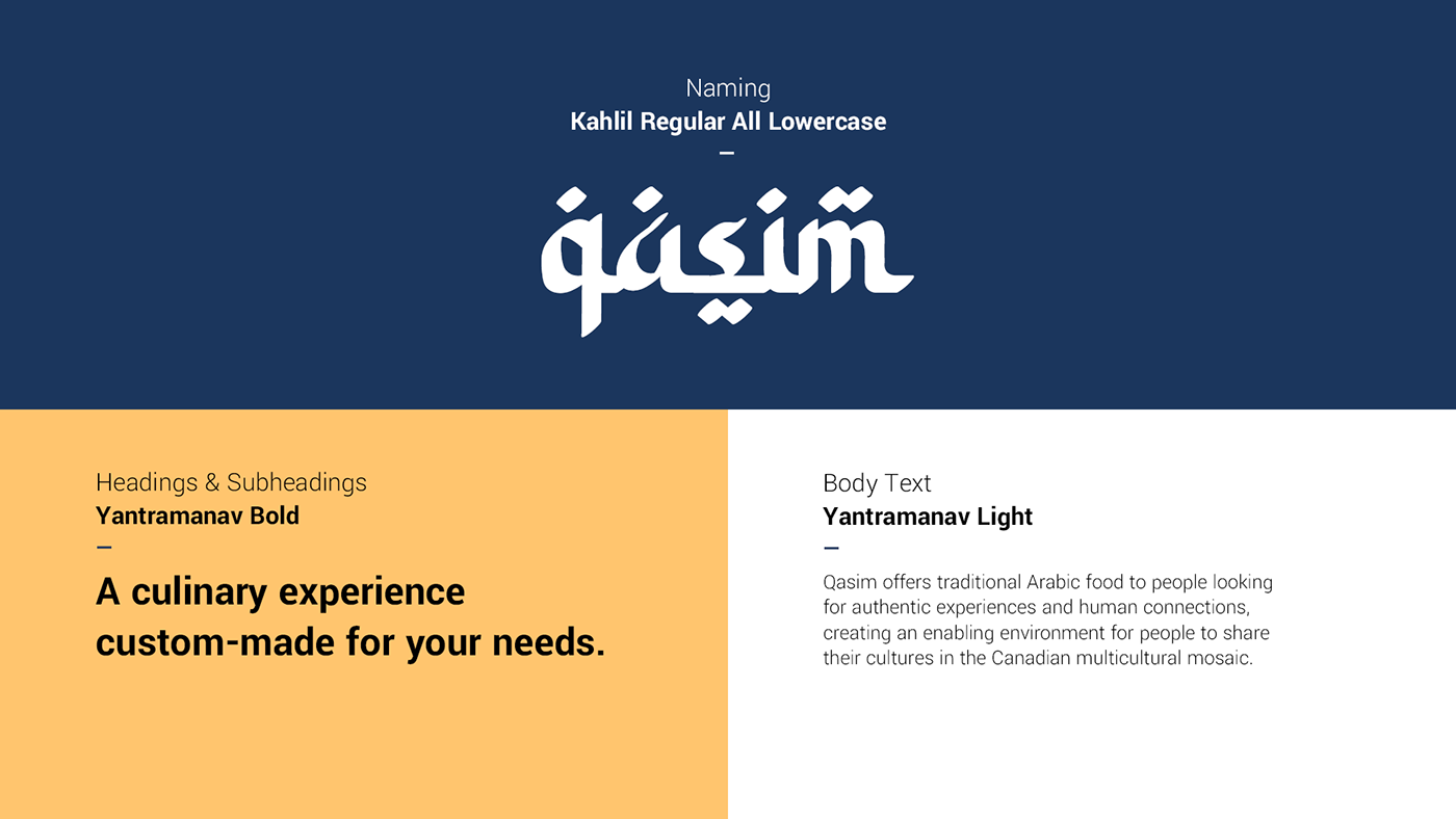 Brand typography: Kahlil & Yantramanav.