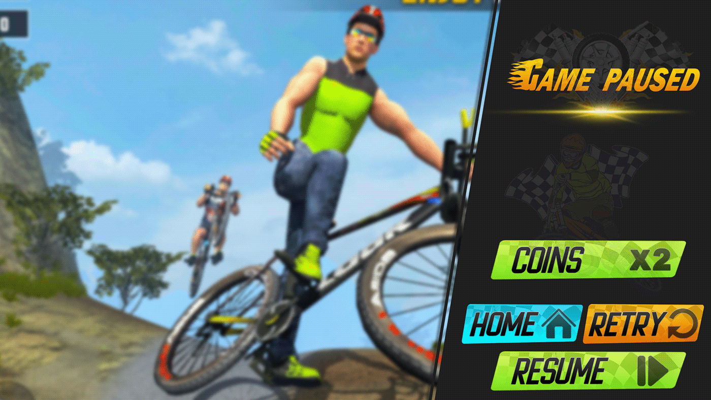 Bicycle cycle game ui cycle racing game game design  game ui Racing Game UI UI ui ux UI/UX