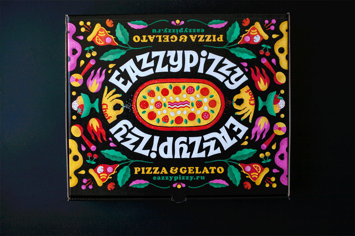 brand identity dessert Food  Gelato ice cream Logo Design Packaging Pizza restaurant visual identity