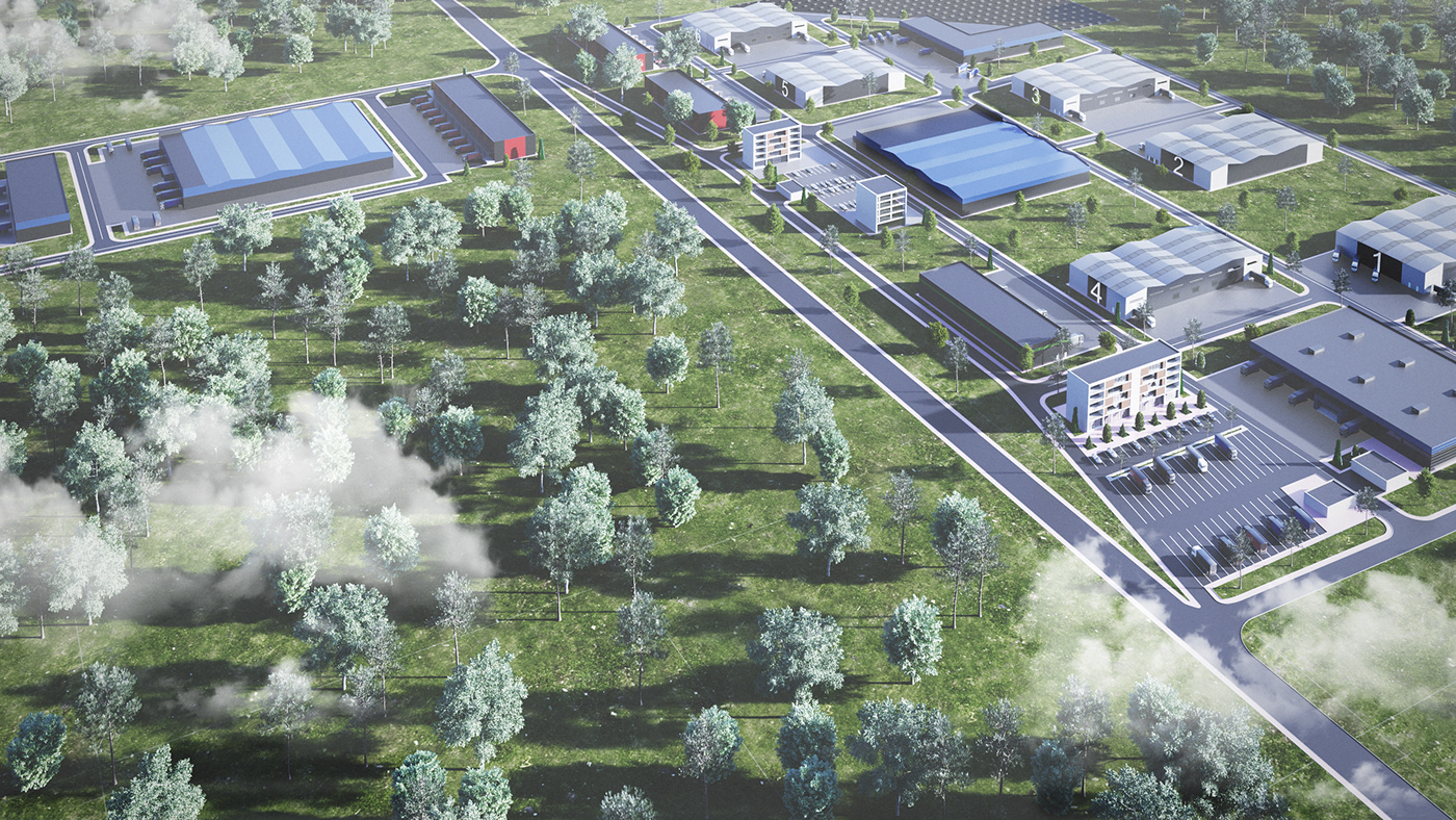ukraine industry construction factories industrial Render visualization architecture 3ds max industrialpark