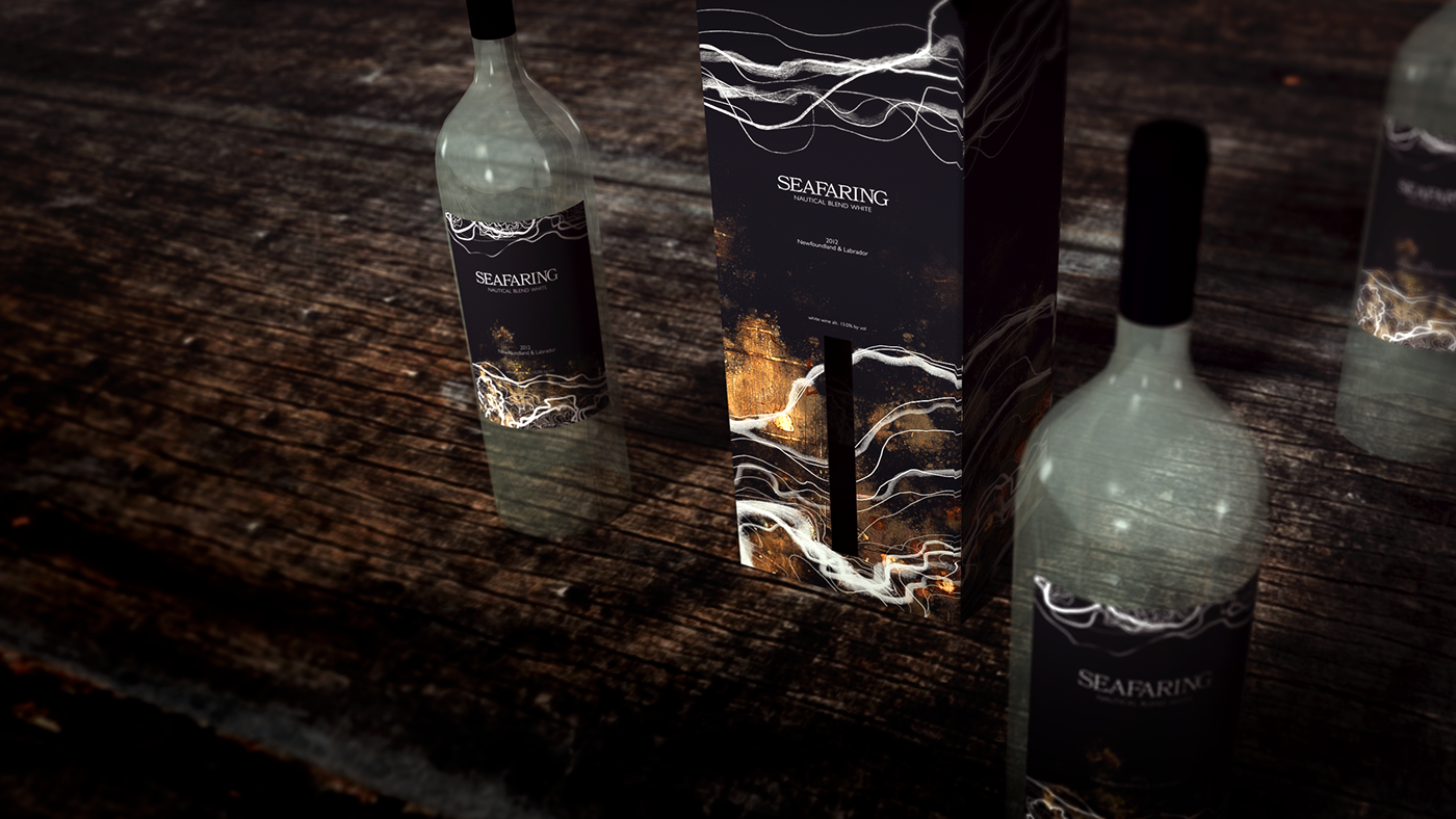 wine Wine Labels Wine Packaging nautical Ocean Wine Bottle wine box packaging design