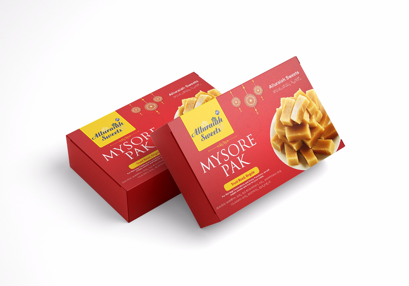 Sweets box design Mockup Packaging brand identity box packaging Social media post sweets box design
