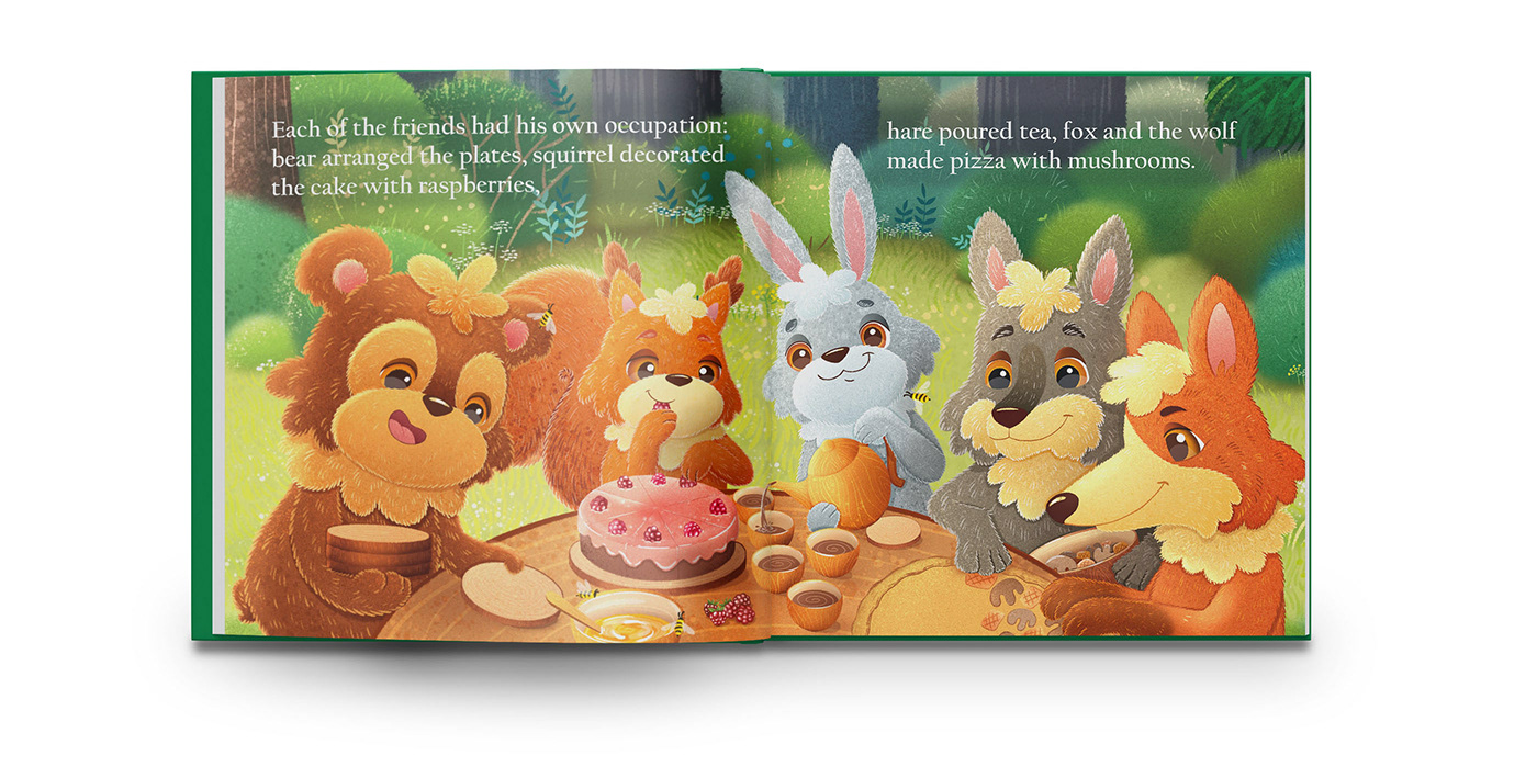 animals characters  bear book cover book illustration cartoon Character design  children book children character digital illustration textures