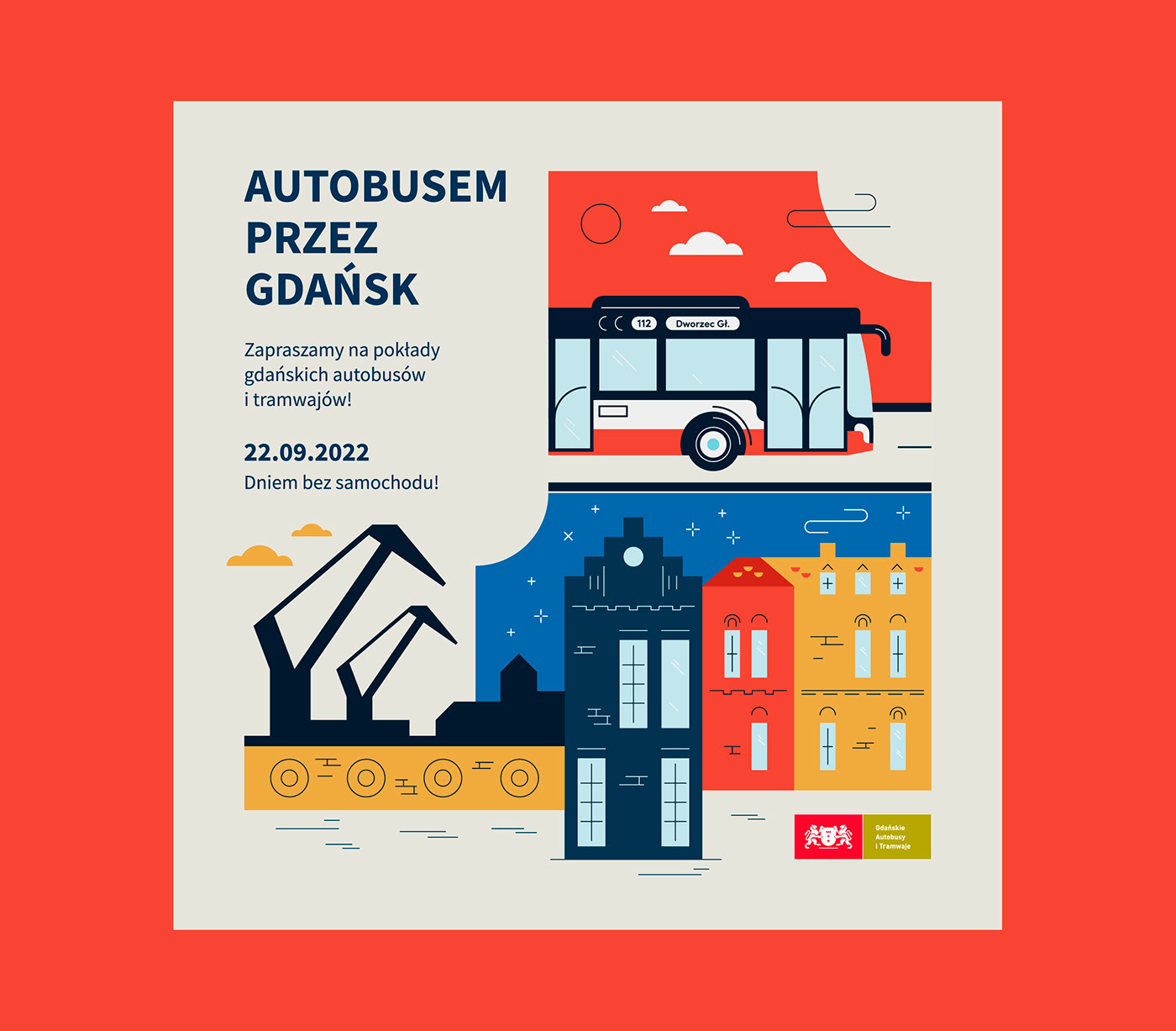 adobe illustrator architecture building city digital illustration Gdansk ILLUSTRATION  key visual Transport vector