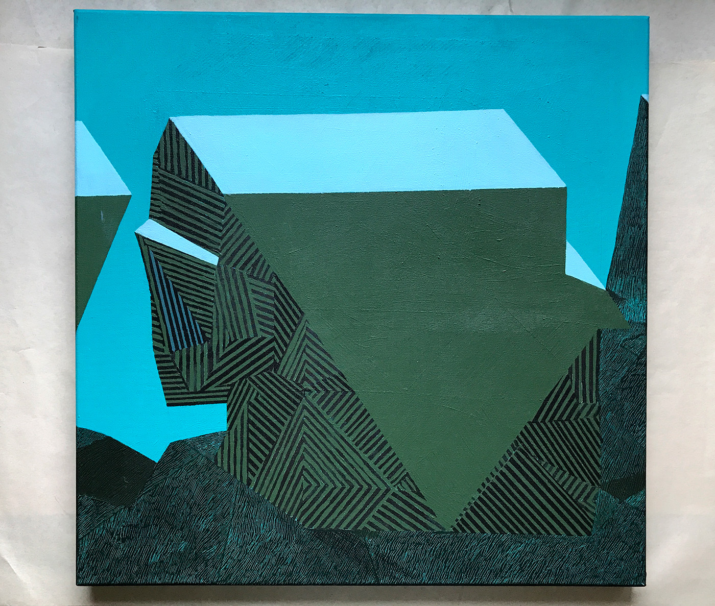 geometry Paulina varregn shape polygonal art abstract Contemporary Landscape acrylic