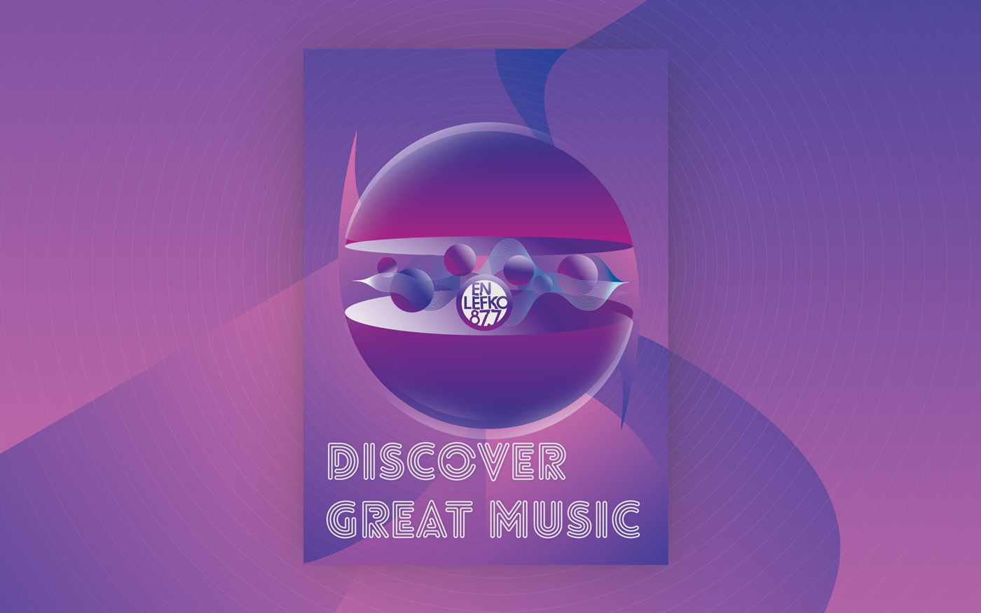 music Radio enlefko posters Space  electric vivid gradients universe festival