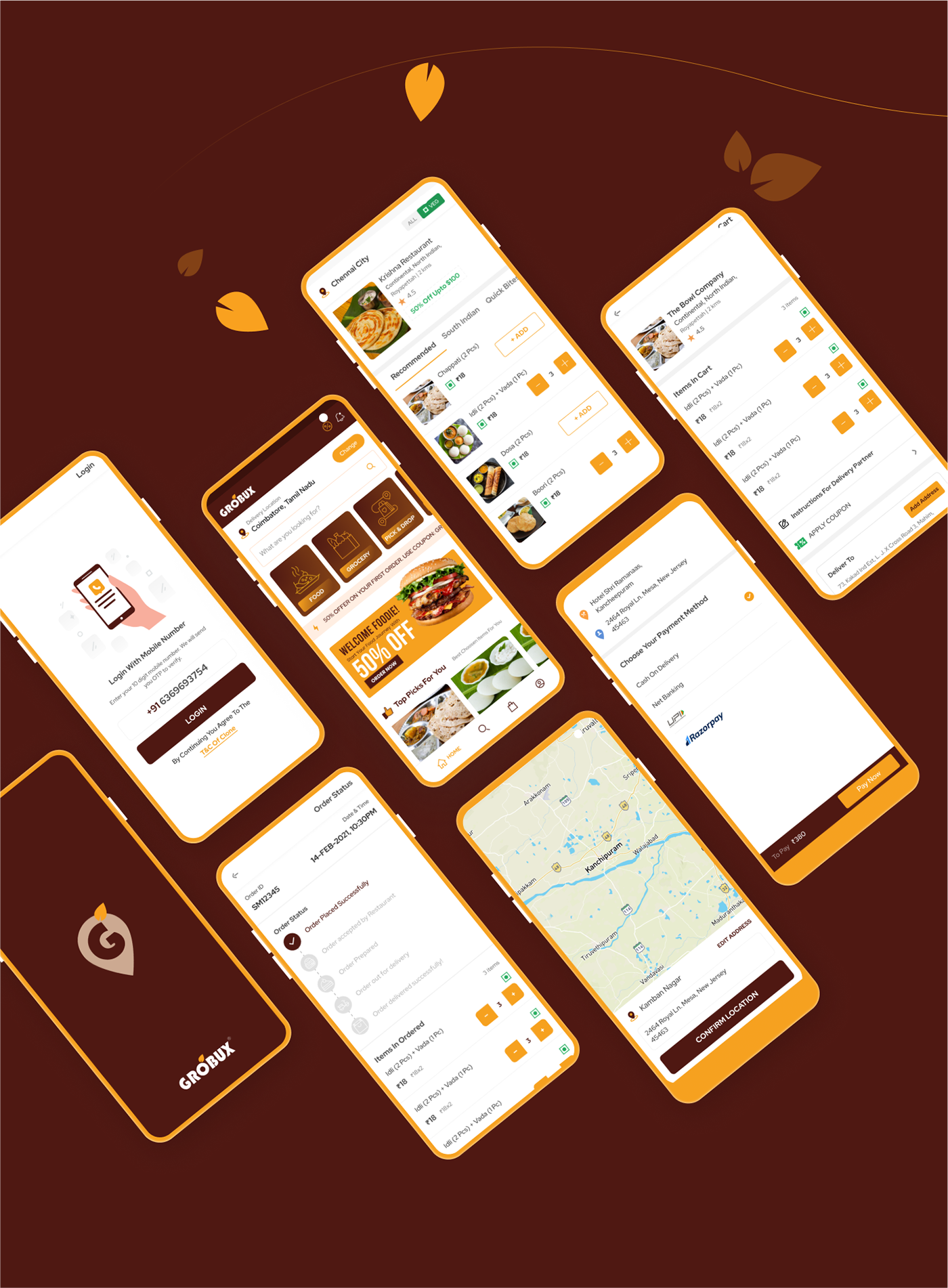 delivery service Figma Food  Mobile app ui design UI/UX UX design